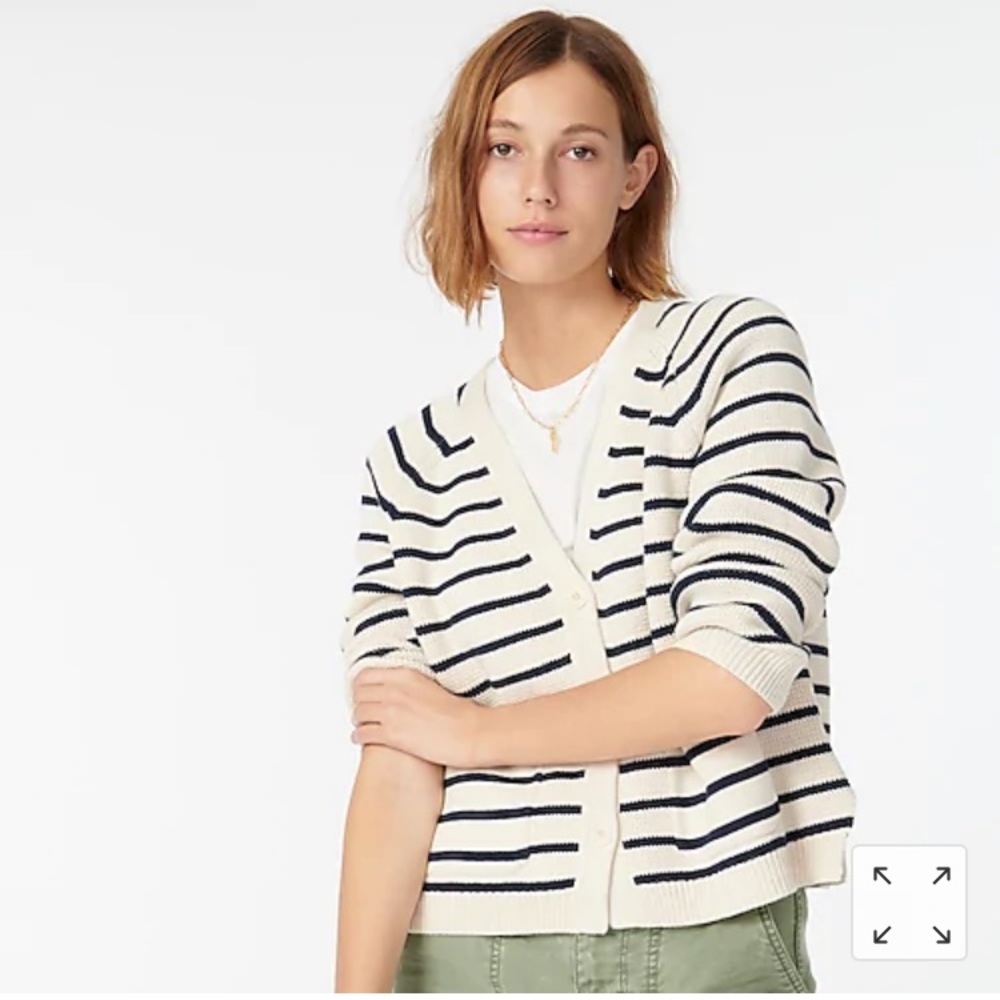 NWT J.Crew V-neck Cardigan Striped Sweater